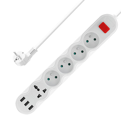 Rallonge Multiprise 5 Trous 3 Port Usb Parafoudre