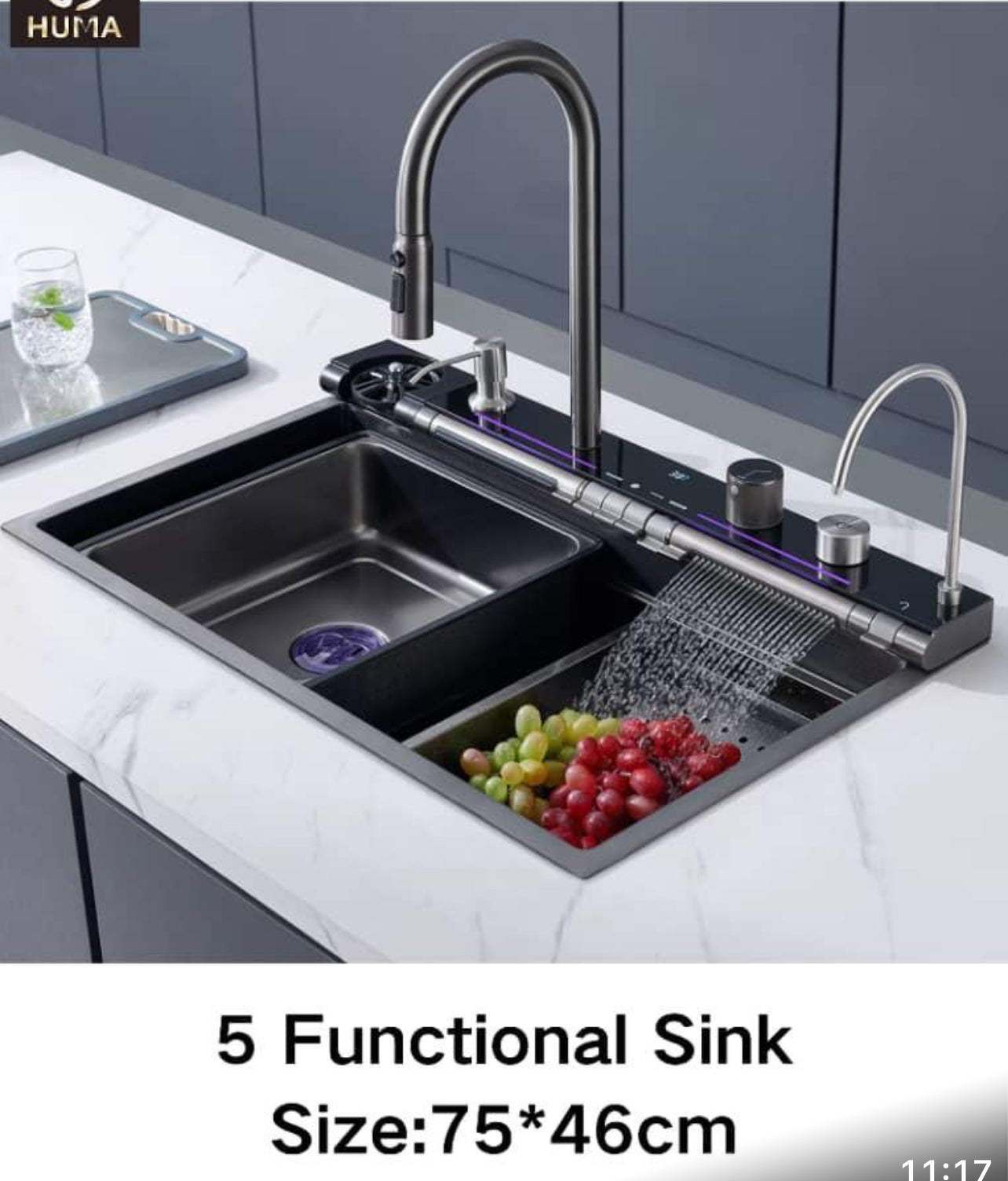Évier de Cuisine 5 Fonctions – 75 x 46 cm