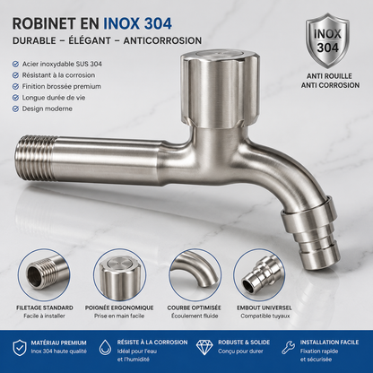 Robinet mural en acier inoxydable AG-9005