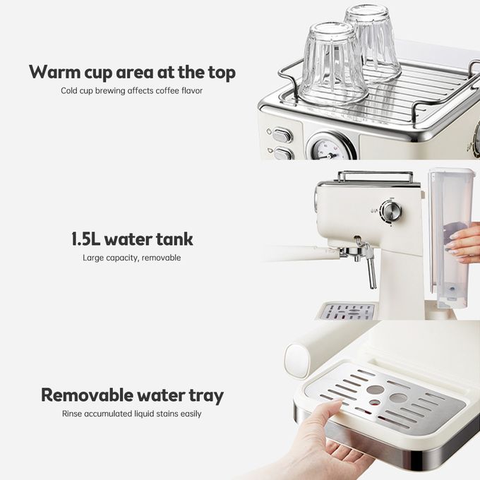 2 En 1 Machine à Café Expresso-1.5L-850W