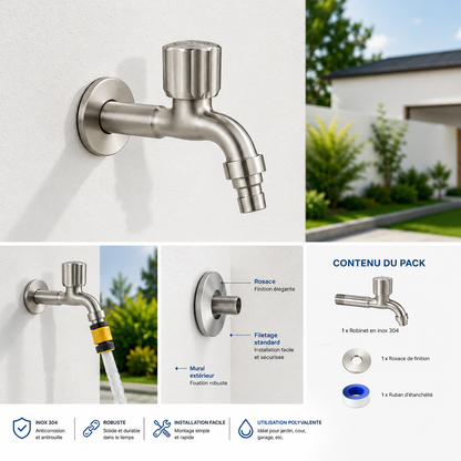 Robinet mural en acier inoxydable AG-9005