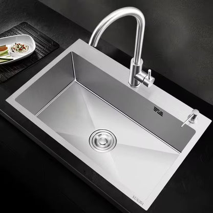 Évier de cuisine en inox brossé 60*45 cm