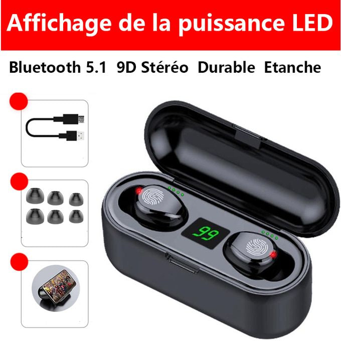 Ecouteurs Bluetooth Stéréo - Pioneer F9-Noir