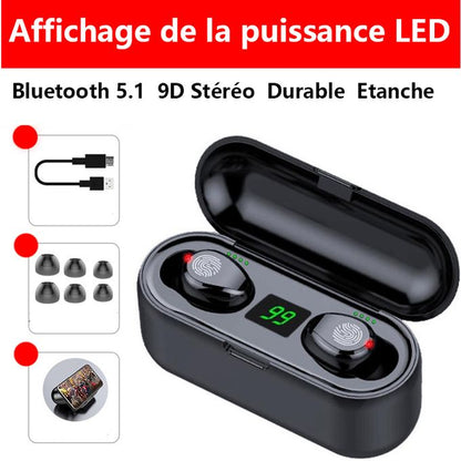 Ecouteurs Bluetooth Stéréo - Pioneer F9-Noir