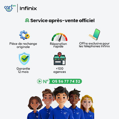 Infinix HOT 40i - 256Go + 8Go - 50 MP - 2 SIM - 5000 MAh - Bleu - 12 Mois Garantie