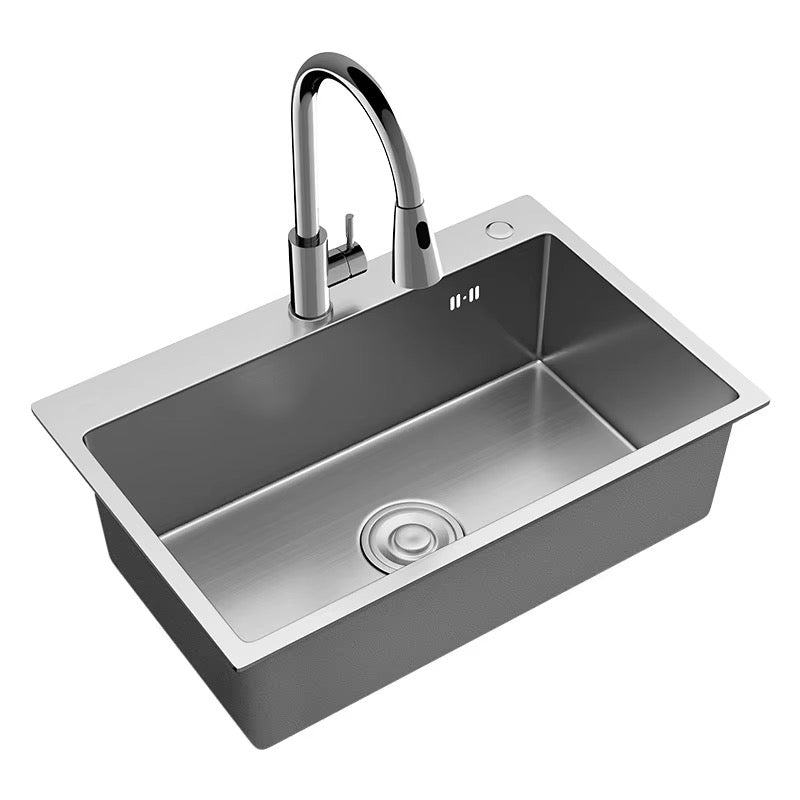 Évier de cuisine en inox brossé 60*45 cm